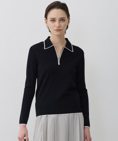 ICB シンセティックフルニードル ハーフジップニット