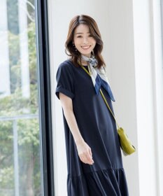 Tiaclasse 【洗える】ギャザーヘムフレアワンピース