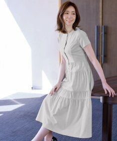 Tiaclasse 【洗える】 ティアードシャツワンピース