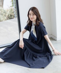 Tiaclasse 【洗える】ギャザーヘムフレアワンピース