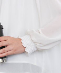 Tiaclasse 【洗える】シフォンシャーリングブラウス