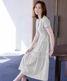 Tiaclasse 【洗える】 ティアードシャツワンピース