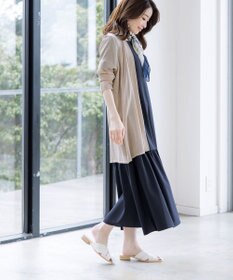 Tiaclasse L 【洗える】ギャザーヘムフレアワンピース