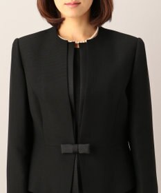 自由区 FORMAL 【ウォッシャブル対応】ドビーボーダーリボン ジャケット+ワンピース