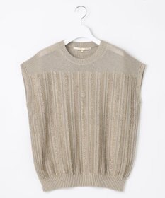 自由区 【XSサイズ～】リネンフリンジディテールフレンチスリーブ ニット