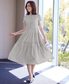 Tiaclasse 【洗える】 ティアードシャツワンピース