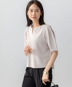 組曲 S 【WEB限定】ジョーゼットジャージーランタンスリーブ5分袖 ブラウス