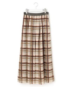 23区 L 【WEB&一部店舗限定/洗える】手書き風チェックプリント ギャザー スカート