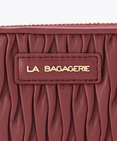 LA BAGAGERIE シープレザープリーツ加工ラウンドウォレット