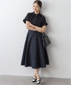 組曲 バウンディングシャーティング バンドカラーフリル ブラウス