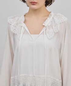 GRACE CONTINENTAL レースカラーチュニックブラウス