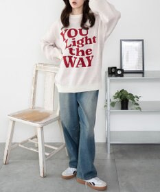 WEGO 【洗える】グラフィックニットBIGプルオーバー