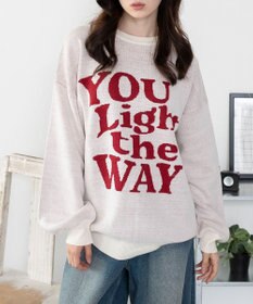 WEGO 【洗える】グラフィックニットBIGプルオーバー