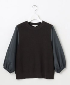 自由区 L 【カタログ掲載・洗える】ハイツイストコットンアセテート異素材コンビ トップス