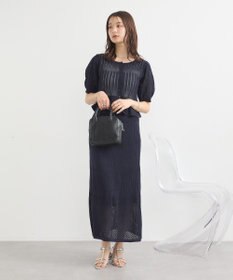 earth music&ecology ＳＥＴ２点レース編みペプラムカーデ＋スカート