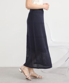 earth music&ecology ＳＥＴ２点レース編みペプラムカーデ＋スカート