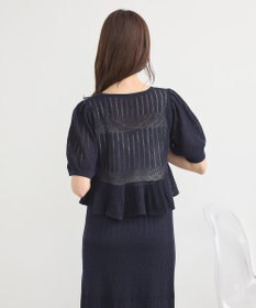 earth music&ecology ＳＥＴ２点レース編みペプラムカーデ＋スカート