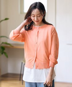 ANY L 【洗濯機可/アンチピリング/接触冷感】シアークルーネックカーディガン