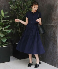 Tiaclasse 【洗える】 ティアードシャツワンピース