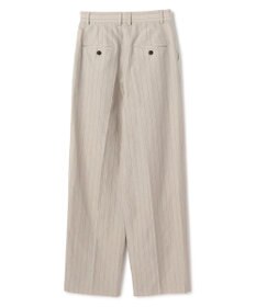 BEIGE， ERYTH / リネンストライプ タックワイドパンツ