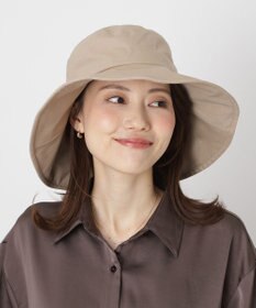 MOONBAT 【遮光100％/遮熱/UV】HIROKO KOSHINO(ヒロコ コシノ)遮光 ビッグリボンハット 帽子 広つば ゆったりMサイズ 手洗い可能/サイズ調整可能/日本製