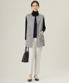 自由区 L 【洗える】シルクウールリブタートルネック ニット