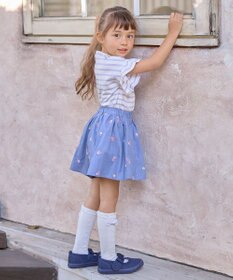 ANY KIDS フラワー 刺繍 キュロット