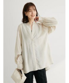 Green Parks バンドカラーシアーシャツ