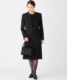 自由区 FORMAL 【ウォッシャブル対応】ドビーボーダーリボン ジャケット+ワンピース