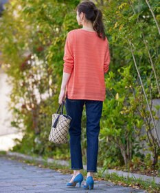 Tiaclasse 【インナーセット・洗える】ボーダー編みシアーニットアンサンブル