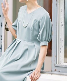 Tiaclasse L 【洗える】パフスリーブワンピース
