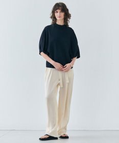 BEIGE， 【洗える】NADIA / ボリュームスリーブ半袖ボトルネックニット