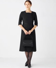 自由区 FORMAL 【ウォッシャブル対応】ドビーボーダーリボン ジャケット+ワンピース