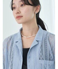 earth music&ecology フラワーレースシャツ