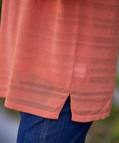 Tiaclasse 【インナーセット・洗える】ボーダー編みシアーニットアンサンブル