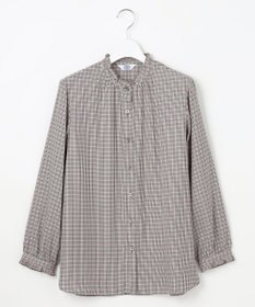 J.PRESS LADIES L 【洗える】サイロチェック＆ストライプ ブラウス