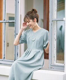 Tiaclasse L 【洗える】パフスリーブワンピース