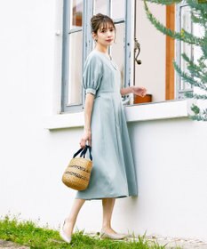 Tiaclasse L 【洗える】パフスリーブワンピース