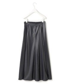 ICB L 【洗える】サテンワックスヴィンテージ フレアスカート