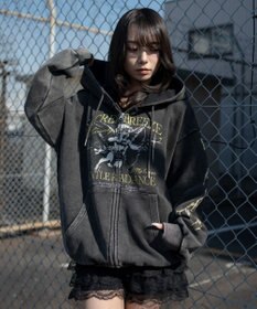 WEGO 【ユニセックス着用ITEM】ブリーチグラフィックZIPパーカー