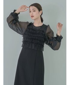 earth music&ecology ＳＥＴ２点チュールキャミ付きドッキングワンピース