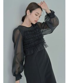 earth music&ecology ＳＥＴ２点チュールキャミ付きドッキングワンピース