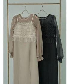 earth music&ecology ＳＥＴ２点チュールキャミ付きドッキングワンピース