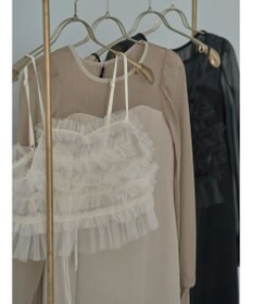 earth music&ecology ＳＥＴ２点チュールキャミ付きドッキングワンピース