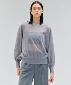 BEIGE， 【洗える】CADDO / シアーウールクルーネックトップス