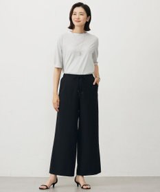 J.PRESS LADIES L 【洗える・吸水速乾・接触冷感・セットアップ対応】Light ジョーゼット ワイド パンツ