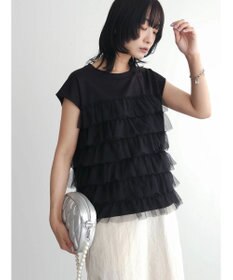 Green Parks フレンチスリーブチュールティアードプルオーバー