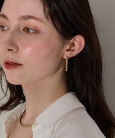 Phoebe 【金属アレルギー対応】バブルオーバルフープピアス　ゴールド