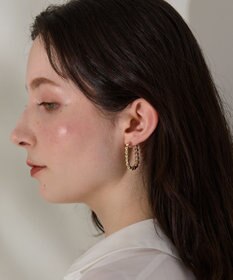 Phoebe 【金属アレルギー対応】バブルオーバルフープピアス　ゴールド