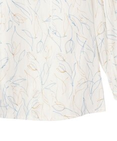 YECCA VECCA ラインフラワー柄ギャザーブラウス